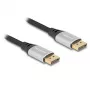 DeLOCK DisplayPort-kabel 16K 60 Hz 1 m zilver metaal
