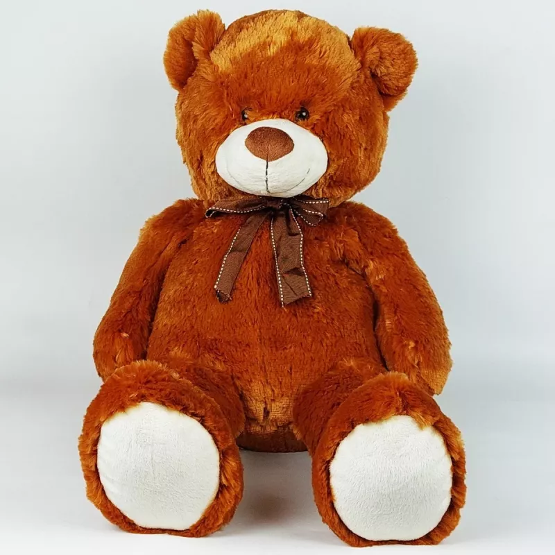 Knuffel teddybeer met strik 70 cm bruin