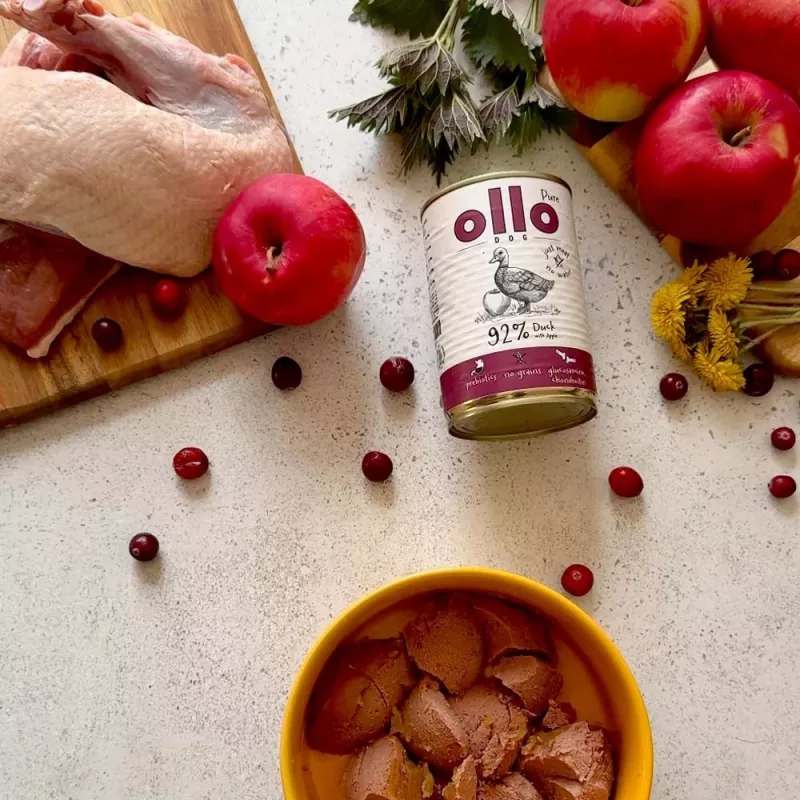 OLLO Pure Duck met appel - nattenvoer voor honden - 400 g