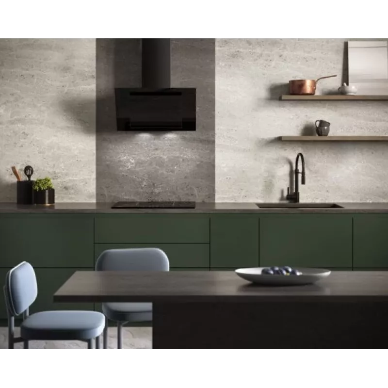 Verticale Eco Duo glas wand-dampkap zwart