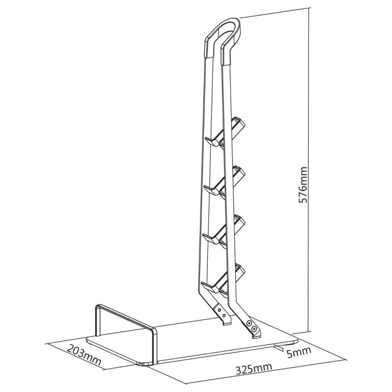 Maclean MC-905 universele vloerstandaard voor draadloze stofzuiger & accessoires – solide, stabiel