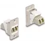 DeLOCK Keystone-module voor paneelmontage, glasvezel LC Duplex bus-bus, conisch, beige zilver wit