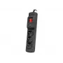 Armac Multi M3 stekkerdoos met overspanningsbeveiliging, 3 contacten, 3 m, zwart