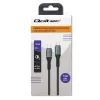 Qoltec 52358 USB-C-naar-USB-C-kabel, USB 2.0, 480 Mbps, 100 W PD, QC 3.0, nylon gevlochten, 1,5 m, zwart