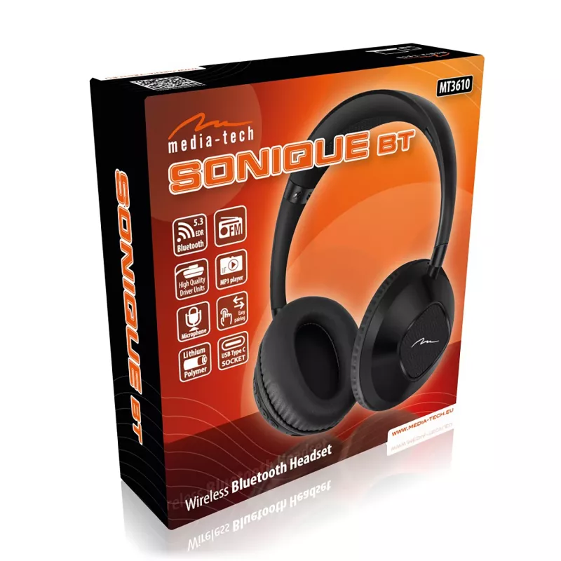 DRAADLOZE HOOFDTELEFOON SONIQUE BT MT3610