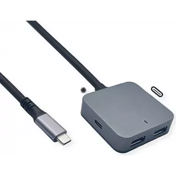 VALUE USB-hub 12.99.1126 – USB 3.2 Gen 2 (Type-C-host) 4 poorten (2×A + 2×C) 10000 Mbit/s, zwart