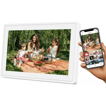 Digitaal fotolijstje SENCOR SDF1092W 10,1 inch IPS-touchscreen, 1280×800, Wi‑Fi, 4,6 GB intern, MicroSD, Frameo-app
