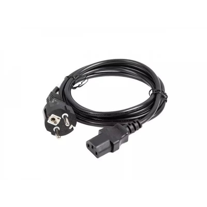 Netkabel LANBERG CEE 7/7 naar C13 (C320) 1,8 m, recht, zwart