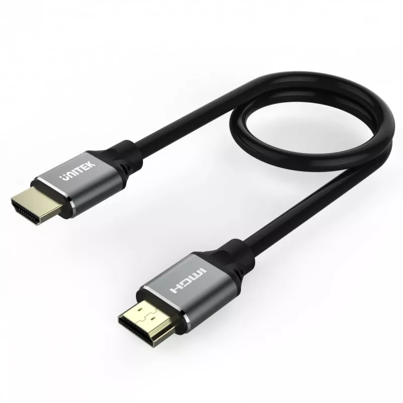 HDMI-kabel Unitek C138W 2 m — HDMI 2.1, 48 Gbit/s, 4K/120Hz, HDR10 & Dolby Vision, ARC, vergulde aansluitingen