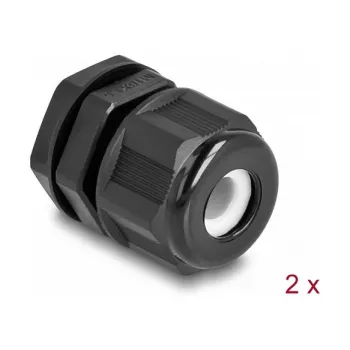 DeLOCK EX kabelwartel M16 zwart 2 stuks polyamide