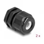 DeLOCK EX kabelwartel M16 zwart 2 stuks polyamide