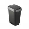 Rotho Twist roterende vuilnisbak 25 l, zilver