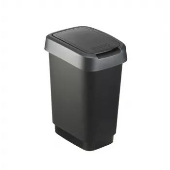 rotho Twist 25 L rechthoekige opbergbox van polypropyleen – 25 L, 476×333×252 mm, zwart