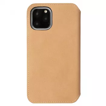 Handytas Krusell Sunne voor Apple iPhone 11 Pro Max — vintage nude, foliohoes met kaartvakken