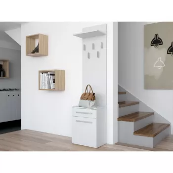 Kledinghaken Top e shop DUO WIESZAK BIEL — spaanplaat, wit, 5 haken