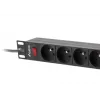 Power Distribution Unit LANBERG PDU-09E-0300-BK — 9x stopcontact type E, 16 A, 220–250 V, 3 m kabel, 1U-rack, 19 inch