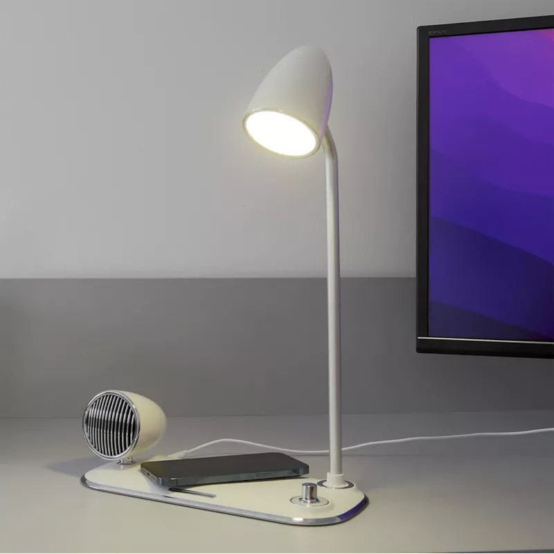 Draadloze bureaulader Tellur TLL151371 met bluetooth-luidspreker en bureaulamp