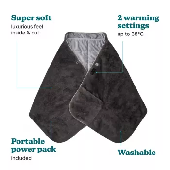 HoMedics Draadloze warmtedeken HCM-SWL100 — oplaadbare draagbare verwarmingssjaal voor schouders en rug