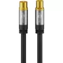 Goobay tv-antennekabel (135 dB type), 4-voudig afgeschermd, 5 m, zwart – verguld, coaxbus > coaxstekker (70384)