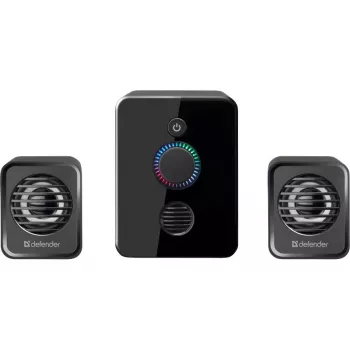 2.1 computerluidsprekers DEFENDER V12 11W RMS USB, 3,5 mm, woofer, zwart, 223×115×130 mm