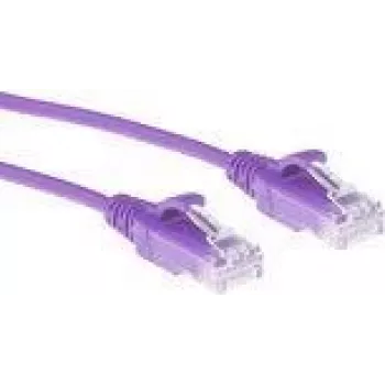 ACT lila 1,5 meter LSZH U/UTP CAT6 datacenter slimline patchkabel rastnasenfrei met RJ45-stekkers