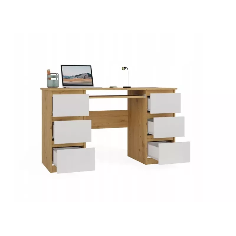 KUBA bureau Artisan-eiken/wit set