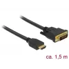 Videokabeladapter DeLOCK 85653 1,5m HDMI type A DVI zwart