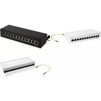 LogiLink - patchpaneel - wandmontage - RJ-45 X 12 - lichtgrijs, RAL 7035