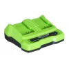Oplader GreenWorks G24X2UC2 dual-slot 24V Li-Ion, 4A, 2-cellen, snelladen