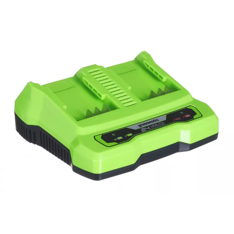 Oplader GreenWorks G24X2UC2 dual-slot 24V Li-Ion, 4A, 2-cellen, snelladen
