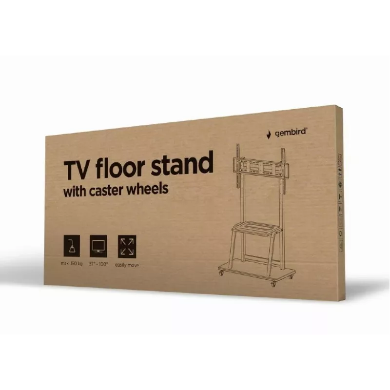 Gembird TVS-100F-01 vloerstandaard voor displays 2,54 m (100) zwart