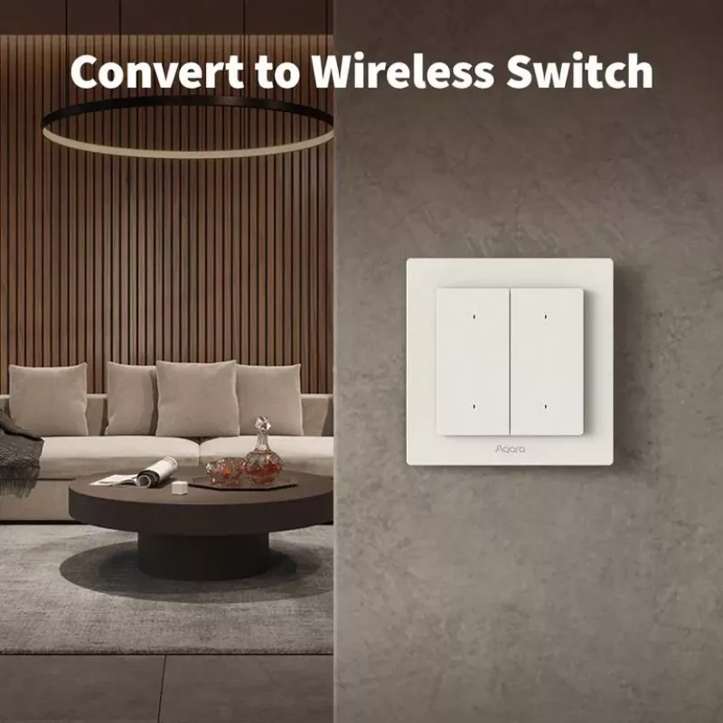 AQARA Lichtschakelaar H2 EU (4 knoppen, 2 kanalen) (WS-K08D) – Zigbee en Thread wandschakelaar met 2 relais