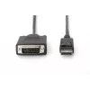 ASM AK-340301-030-S ASSMANN kabel Displayport 1.1a met vergrendeling Type DP/DVI-D (24+1) M/M zwart 3m