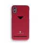 Kaarthouder-achtercover VixFox voor Samsung S9 — robijnrode beschermhoes met kaarthouder