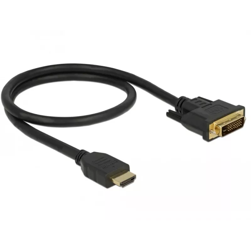 Videokabel-adapter DeLOCK 85651 0,5 m HDMI Type-A DVI zwart