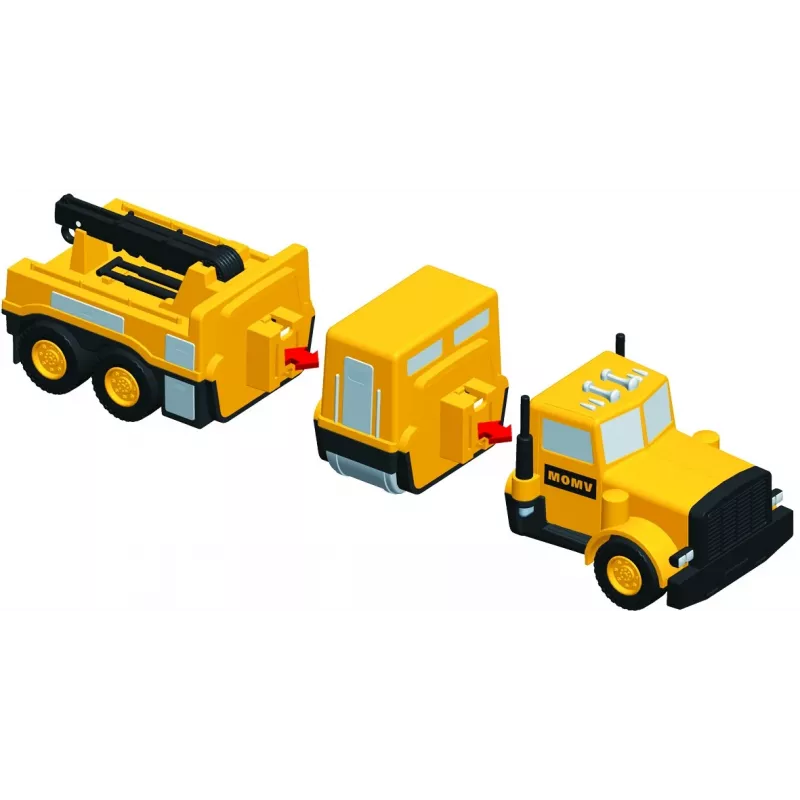 Voertuigset Popular Playthings Mix or Match Vehicles Construction zwart geel