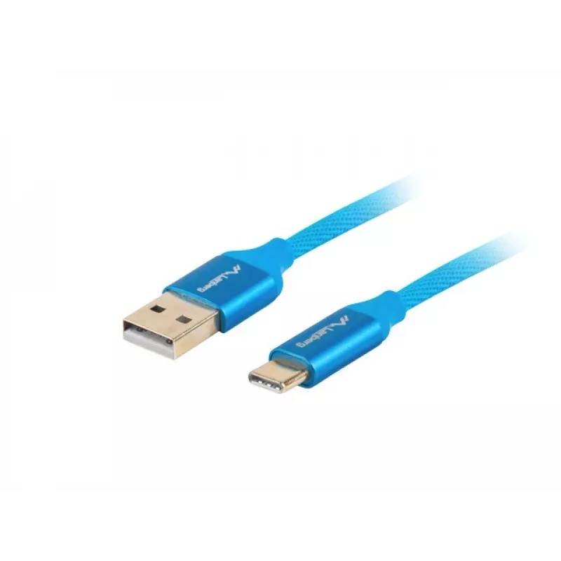 USB-A-naar-USB-C-kabel LANBERG CA-USBO-22CU-0005-BL, USB 2.0, 0,5 m, blauw, stekker–stekker