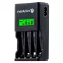 Accuoplader everActive NC450B — 4-cellen AAA-oplader, 110/230V AC, zwart