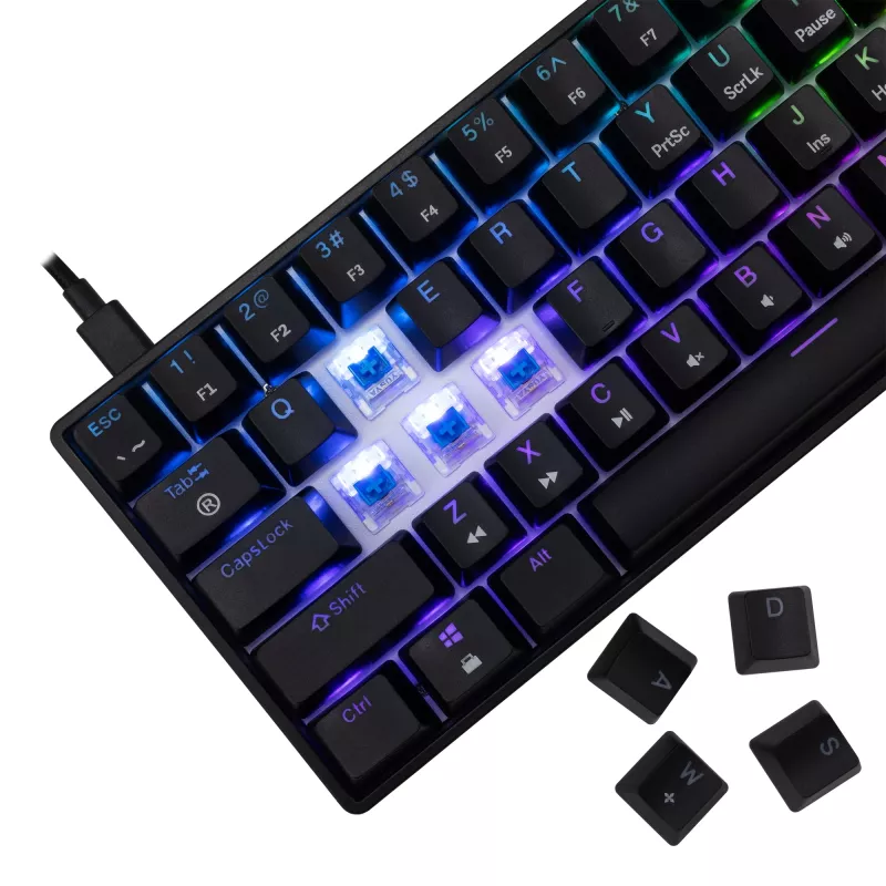 Mechanisch toetsenbord White Shark Shinobi-2 Blue Switch zwart US-layout