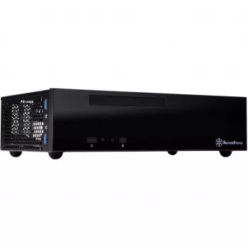 SilverStone MILO ML09 - desktop - Mini-ITX - zonder voeding (SFX12V) - zwart - USB/audio (SST-ML09B)