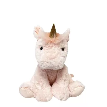 Pluchen knuffel TULILO mascotte Lily eenhoorn 30 cm — zachte stoffen knuffel, zittend ontwerp