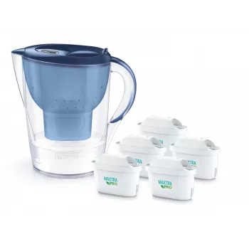 Waterfilterkan BRITA Marella XL met 5 MAXTRA PRO cartridges, blauw