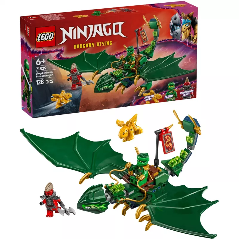 Bouwspeelgoed LEGO NINJAGO 71829 Lloyds Groene-Wouddraak, 128 onderdelen, 2 minifiguren, vanaf 6 jaar