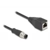 DeLOCK M12 adapterkabel D-gecodeerd 4-polig stekker naar RJ45 bus 50 cm