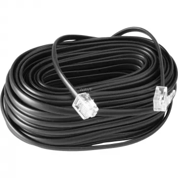 Wentronic Goobay modulaire aansluitkabel, zwart, 10 m - RJ11/RJ14-stekker (6P4C) naar RJ11/RJ14-stekker (6P4C) (50319)