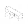 Cama FELLINI TV-kast 150x40x52 olijfgroen + geoliede eikenplaat