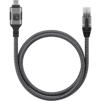 Techly ICOC U3C-RJ45-010 Netwerkkabel zilver, zwart 1 m Cat6 F/UTP (FTP)