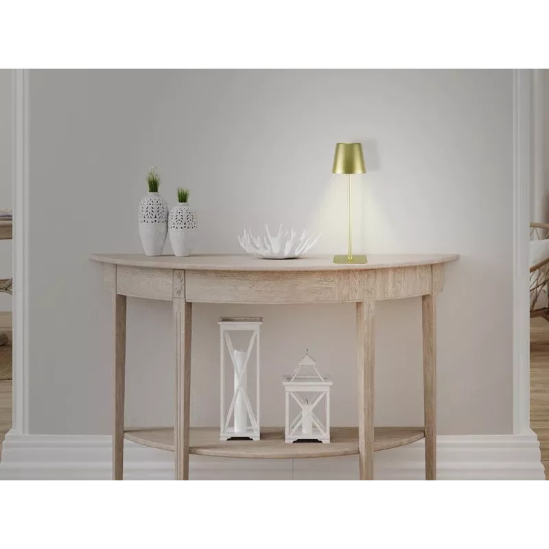 Beper P201UTP116 oplaadbare LED-tafellamp, 1,5 W, aanraakschakelaar, dimbaar, flesadapter van 33 mm, waterbestendig, goudkleurig