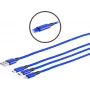 USB 3in1 oplaadkabel ShiverPeaks 14-50071 — Micro B, USB-C 8-pins, 1,2 m, blauw
