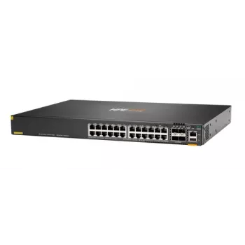 Hewlett Packard Enterprise HPE Aruba Networking CX 6200F 24G 4SFP+ switch - switch - max. stapelafstand 10 km - L3 - managed - 24 x 10/100/1000 + 4 x 100/1000/10G SFP+ - voorzijde a